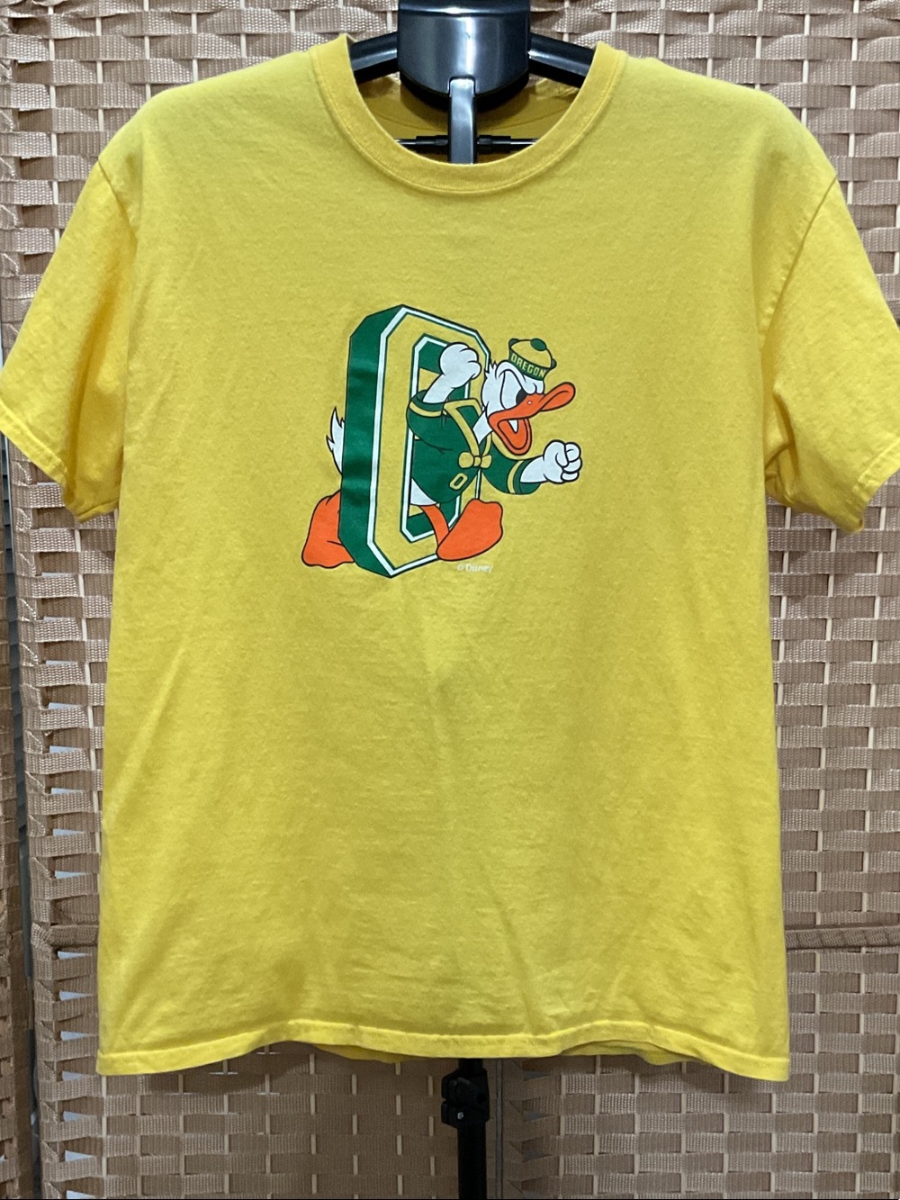 Oregon Ducks Yellow Short Sleeve Graphic Tee with Donald Duck Mascot